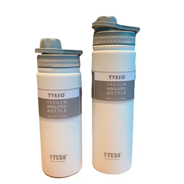 Tyeso 530ML 750ML Thermal Water Bottle Stainless Steel Coffee Mug Vacuum Flask Insulated Sport Travel Thermos Cup for GYM 18oz 6