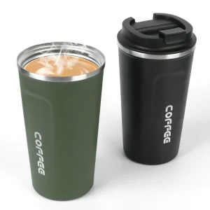 Thermo Cafe Coffee Mug Car Thermos Mug 380/510ML Leak_Proof Travel Thermo Cup for Tea Water Coffee Double Stainless Steel 1