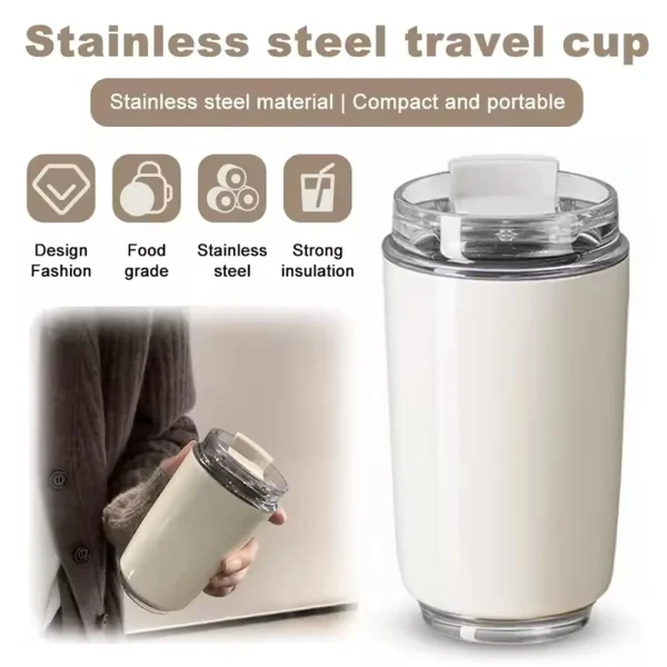 240ML Tumbler Thermos Cup Car Insulated Water Bottle Stainless Steel Vacuum Flasks Milky White Coffee Mug Travel  Drink Kettle 2