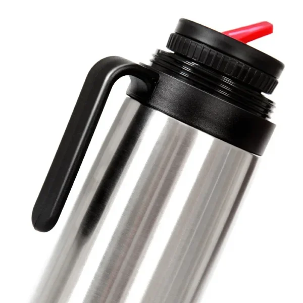 Thermos Coffee Pot Stainless Steel Hot Water Kettle with Handle Gourd-shaped Companion Cup with Straw Spoon Portable Travel Pot 2