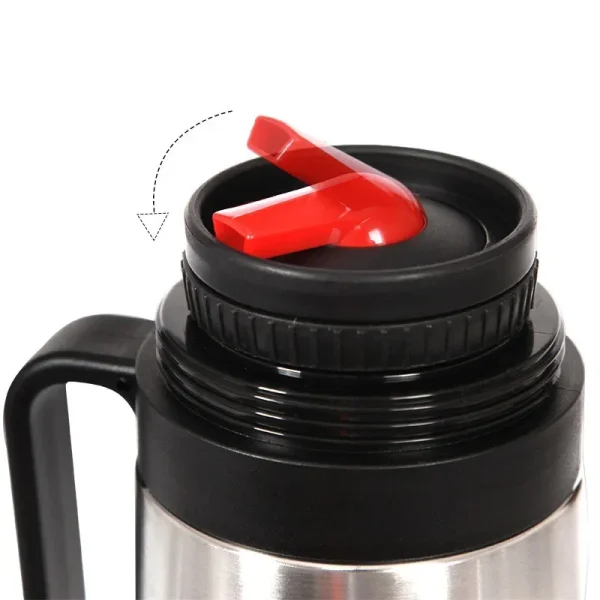 Thermos Coffee Pot Stainless Steel Hot Water Kettle with Handle Gourd-shaped Companion Cup with Straw Spoon Portable Travel Pot 4