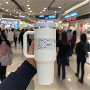 New Generation Stainless Steel Vacuum-Insulated Car Mug with Straw Lid, Hot Ice Travel Mug, Handle, 40oz, New, 2025. 1