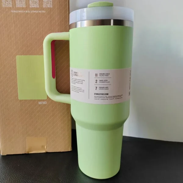40oz Handle Straw Vacuum Insulated Car Mug Star Blue Lid Stainless Steel Double Wall Thermal Iced Travel Cup for s 3