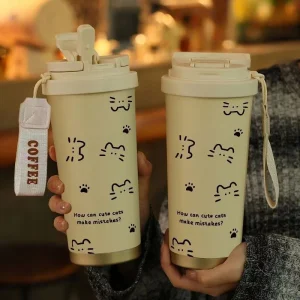 500ML Thermo Cafe Coffee Mug Car LeakProof Travel Thermo Cup Stainless Steel Thermal Water Bottles Vacuum Flask Insulated Cups 1