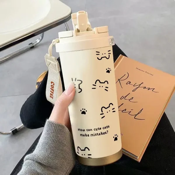 500ML Thermo Cafe Coffee Mug Car LeakProof Travel Thermo Cup Stainless Steel Thermal Water Bottles Vacuum Flask Insulated Cups 2