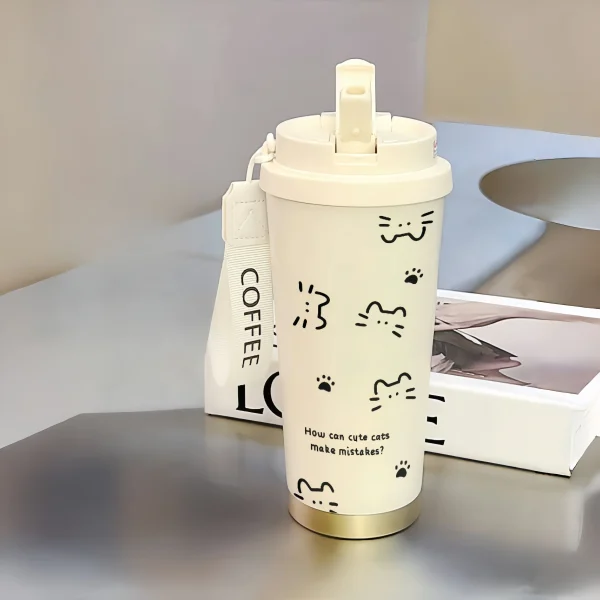 500ML Thermo Cafe Coffee Mug Car LeakProof Travel Thermo Cup Stainless Steel Thermal Water Bottles Vacuum Flask Insulated Cups 5