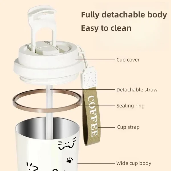 500ML Thermo Cafe Coffee Mug Car LeakProof Travel Thermo Cup Stainless Steel Thermal Water Bottles Vacuum Flask Insulated Cups 6