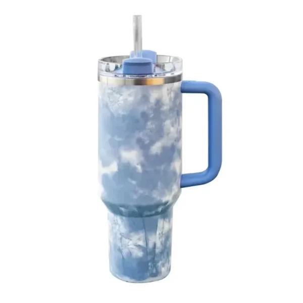 Custom 40 oz Tumbler with Handle Lid Straw 40oz Stainless Steel Vacuum Cups Travel Car Mug Large Capacity Water Bottle 1Liter 3