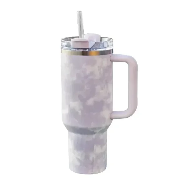 Custom 40 oz Tumbler with Handle Lid Straw 40oz Stainless Steel Vacuum Cups Travel Car Mug Large Capacity Water Bottle 1Liter 4