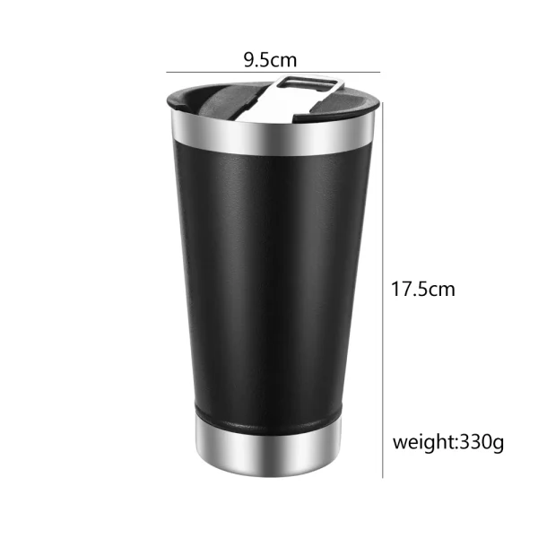 17oz Stainless Steel Double wall Vacuum Insulated Tumbler With Beer Opener Thermos Travel Mug Keep Drink Cold and Hot 6