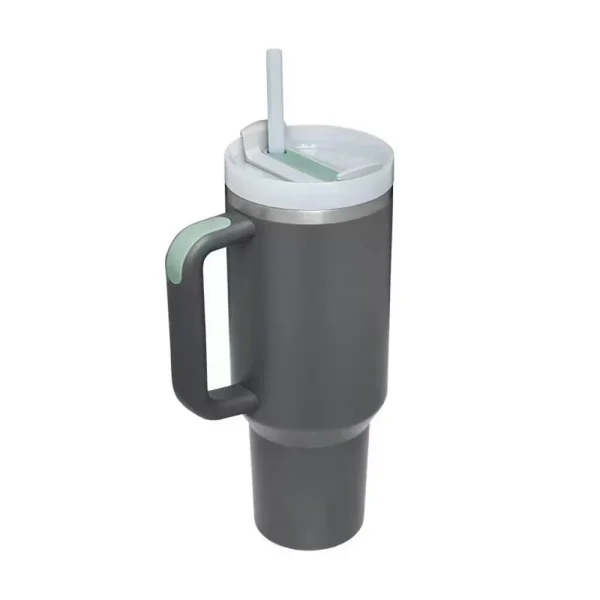 40 oz Tumbler with Handle Lid Straw 40oz Stainless Steel Water Bottle Vacuum Thermos Cup Travel Car Coffee Mug Cap for Stanley 4