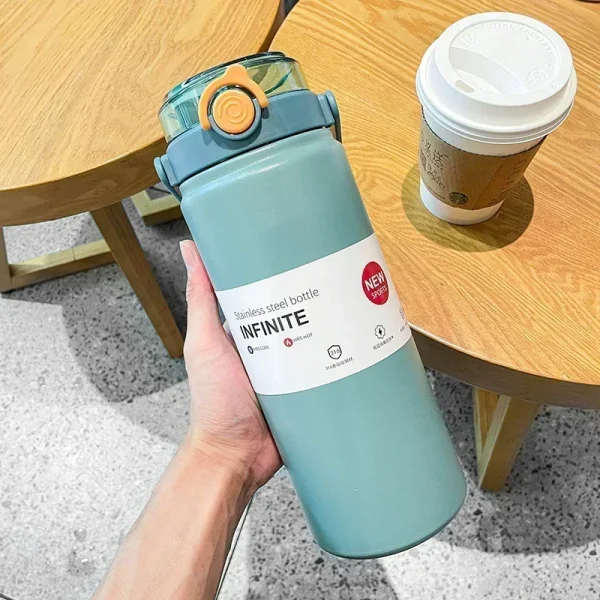1.2L/1L Large Capacity Thermo Bottle with Straw Stainless Steel Thermal Water Bottle Keep Cold and Hot Thermos Cup Vacuum Flask 2