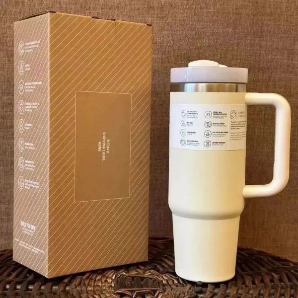 2025 New 30oz 40oz Tumbler with Straw Lid Stainless Steel Coffee Thermos Cup Double Wall Vacuum Insulated Car Travel Mugs 3