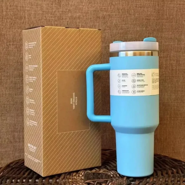 2025 New 30oz 40oz Tumbler with Straw Lid Stainless Steel Coffee Thermos Cup Double Wall Vacuum Insulated Car Travel Mugs 5