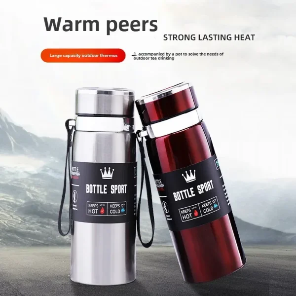 1L Thermal Water Bottle Keep Cold and Hot Water Bottle Thermos for Coffee Tea Vacuum Flasks Stainless Steel Thermos Bottle 1