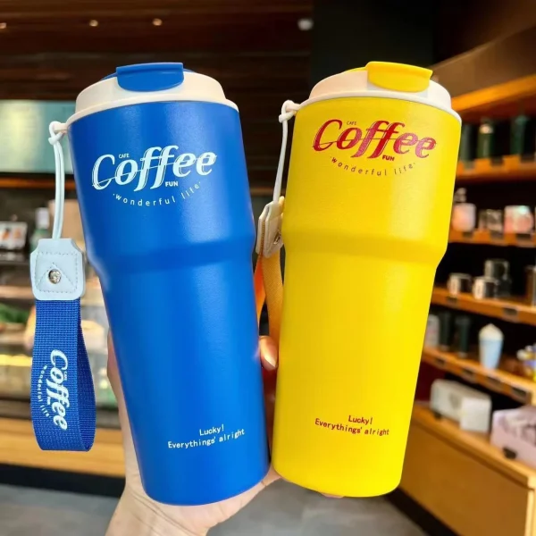 Portable Double Stainless Steel Coffee Mug Leak-Proof Thermos Travel Thermal Vacuum Flask Car Insulated Water Bottle 420ml/620ml 3