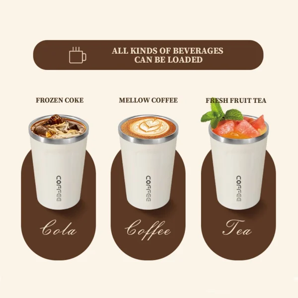 380ml Stainless Steel Coffee Insulated Cup Double Wall Vacuum Flask for Hot & Cold Insulated Cup Portable Travel Mug 5