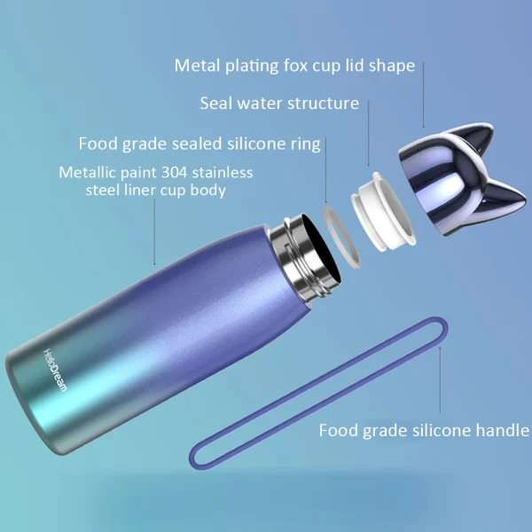 300/320ml Thermos Bottle Stainless Steel Vacuum Flasks Cute Cat Ear Thermal Cup Portable Travel Outdoor Mug for Coffee Tea Milk 6