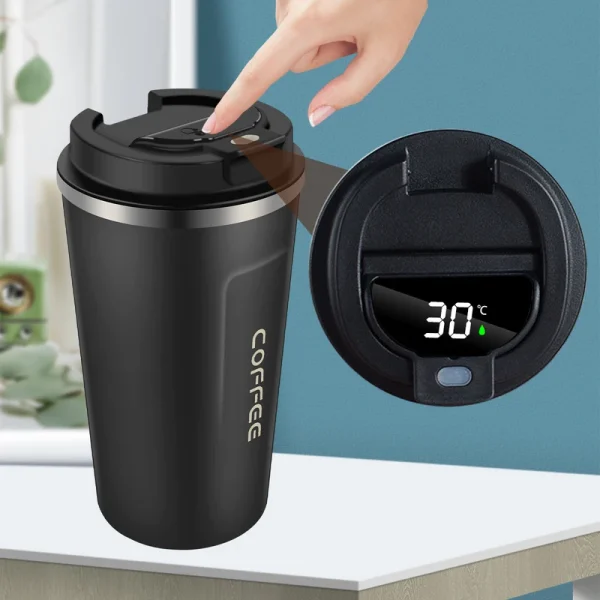 Stainless Steel Smart Coffee Tumbler Thermos Cup with Intelligent Temperature Display Portable Travel Mug 380ml 510ml 550ml 3