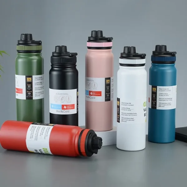 600/800ML Outdoor Thermos Kettle Water Bottle with Tea Filter Stainless Steel Travel Insulated Cup Leak-proof Sports Flask 2