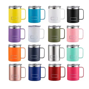 12 oz Iced Coffee Mug With Handle Yetys Beer Cup Stainless Steel Vacuum Thermal Tumbler Thermos with Leakproof Lid 350ml 1