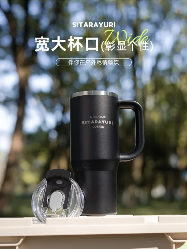 SITARAYURI 900ml Thermos Water Bottle Stainless Steel Coffee Cup Cold and Hot Double-layer Insulated Cup Tumbler Car Travel Mug 5