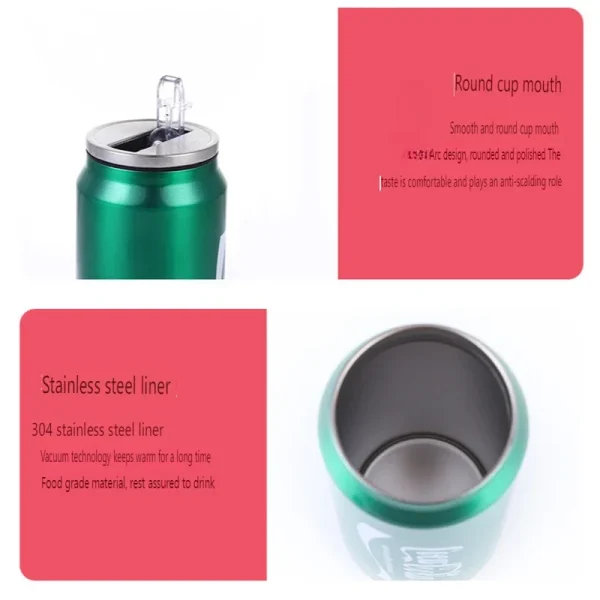 Thermos Cup Travel Mug Home Decor 500ml Stainless Steel Beer Can Double Wall Insulated Leakproof Design for cDrinks Coffee Juice 5