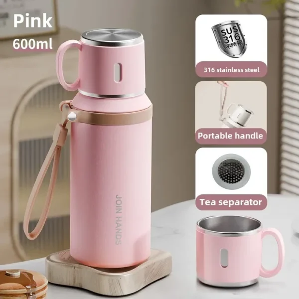 New Trustworthy Simple 316 stainless steel portable thermos cup high value teacup water cup business cup 1