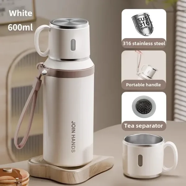 New Trustworthy Simple 316 stainless steel portable thermos cup high value teacup water cup business cup 4