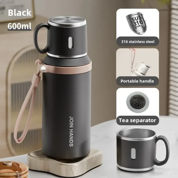 New Trustworthy Simple 316 stainless steel portable thermos cup high value teacup water cup business cup 5