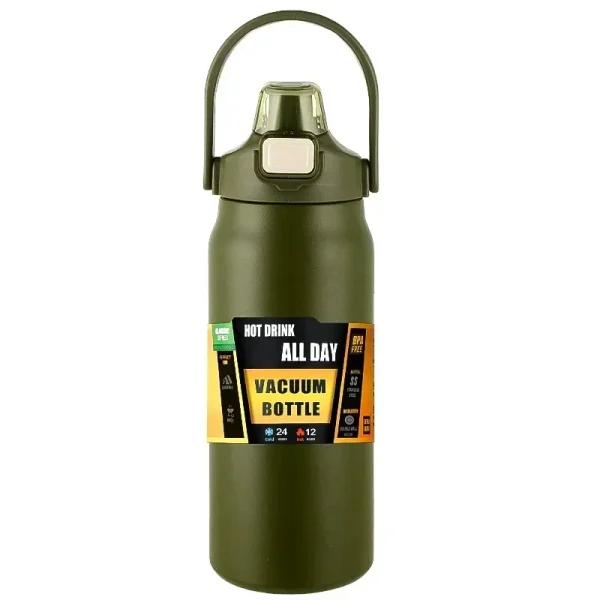 Water Bottle Portable Thermos with Straw Stainless Steel Thermal Mug Tumbler Coffee Cup Sports Vacuum Flasks for Cold/Hot water 3