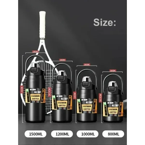 Water Bottle Portable Thermos with Straw Stainless Steel Thermal Mug Tumbler Coffee Cup Sports Vacuum Flasks for Cold/Hot water 4