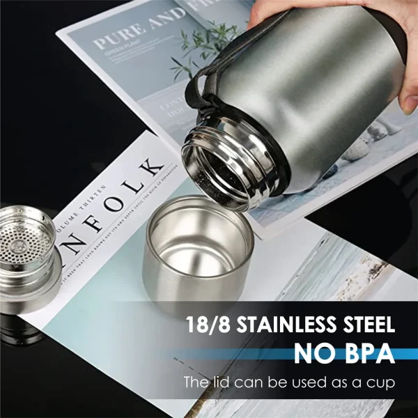 Large Capacity 500/1000ml Thermal Bottle Vacuum Double Wall 304 Stainless Steel Hot Cold Water Flask Thermos Coffee Mug 4