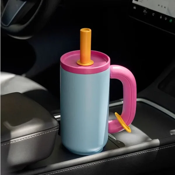 2025 Chakolab 40oz Car Travel Mug Cold Brew Coffee Cup Stainless Steel Straw Ice Cup Insulation Keeps 24H Portable Handle Design 4