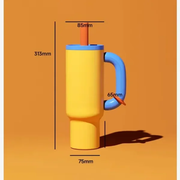 2025 Chakolab 40oz Car Travel Mug Cold Brew Coffee Cup Stainless Steel Straw Ice Cup Insulation Keeps 24H Portable Handle Design 6