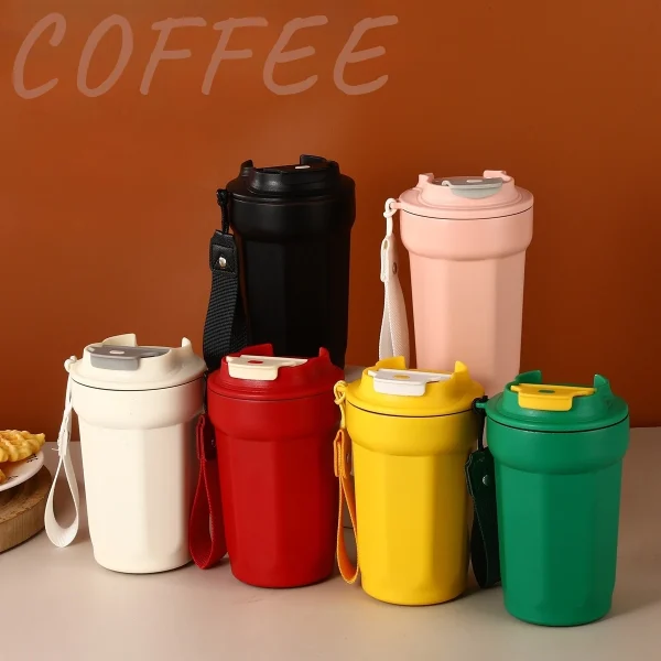 420ML Stainless Steel Thermo Cafe Coffee Mug Car Thermos Mug LeakProof Travel Thermos Coffee Cup Portable Gift Coffee Cup 1
