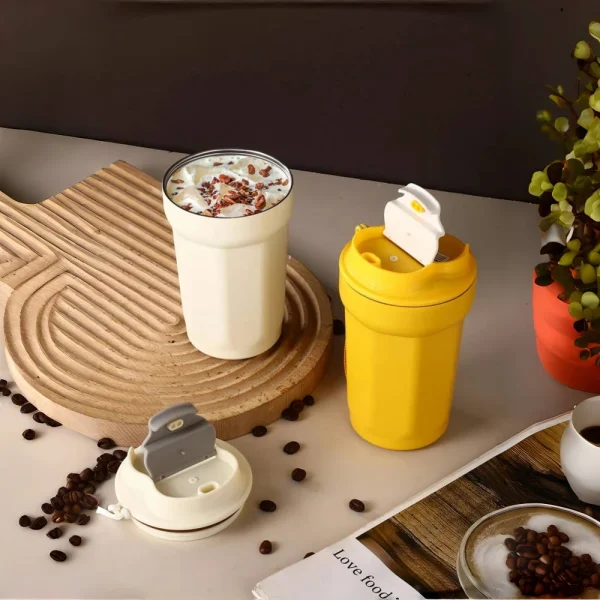 420ML Stainless Steel Thermo Cafe Coffee Mug Car Thermos Mug LeakProof Travel Thermos Coffee Cup Portable Gift Coffee Cup 2