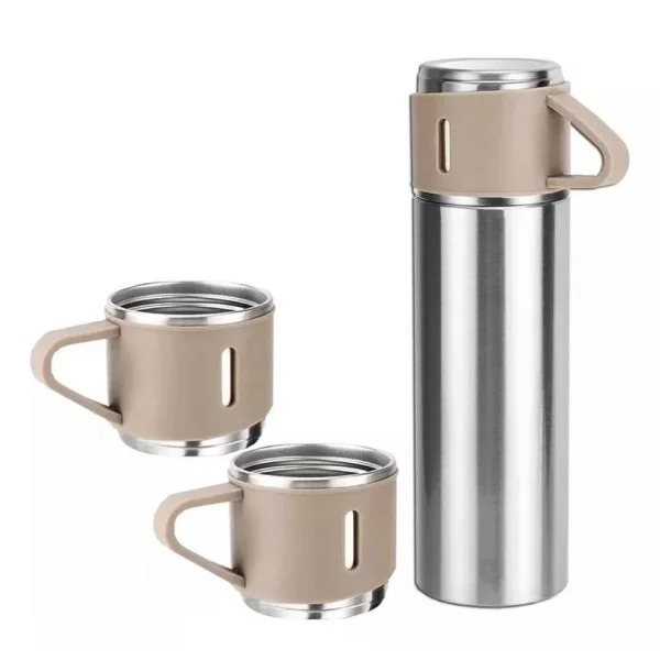 Thermos Cup 304 Stainless Steel Vacuum Insulated Bottle Gift Set Kit Coffee Mug Garrafa Térmica Vacuum Flask Set 500ml Christmas 3