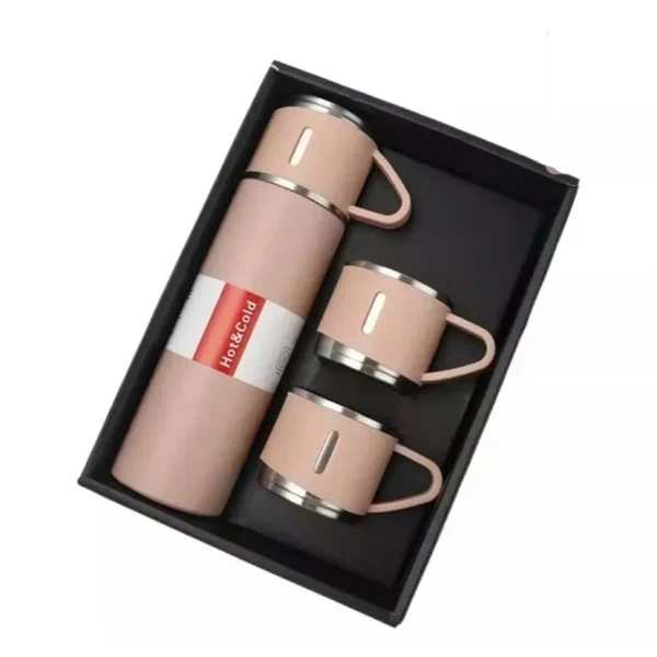 Thermos Cup 304 Stainless Steel Vacuum Insulated Bottle Gift Set Kit Coffee Mug Garrafa Térmica Vacuum Flask Set 500ml Christmas 6