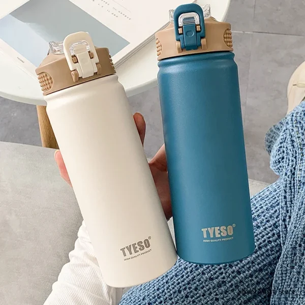 550Ml Tiesto Thermos Bottle With Straw Stainless Steel Vacuum Flask Keeps Cold and Heat Thermal Mug Sports Water Bottles 4