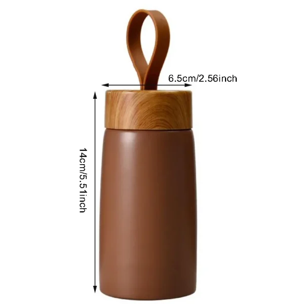 Nordic Style Insulated Coffee Cup 304 Stainless Steel Wood Grain  Mug Thermos Portable Travel Water Bottle Tea Mug Thermocup 4