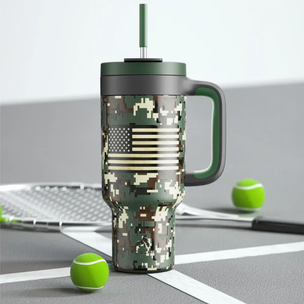 Powcan 40oz New Tumbler Handle Straw Camouflage Prints Stainless Steel Travel Leak-Proof Vacuum Car Mug Outdoor vacuum cup 5
