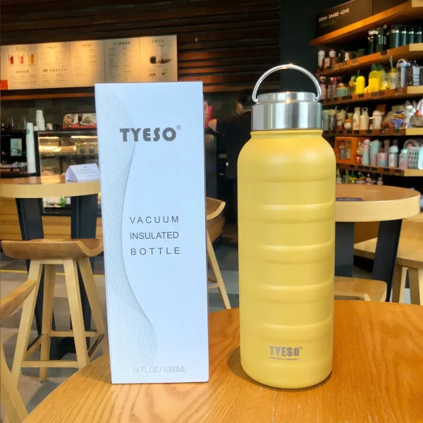 Tyeso Thermos Water Bottle 1000ml 750ml 360ml Double Stainless Steel Vacuum Flask Mug Portable Outdoor Fitness Sports Drinks Cup 2