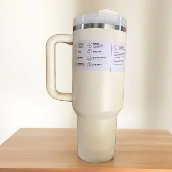 MINISO Explosive Style Stainless Steel Water Cup with Handle Large Capacity 304 Thermos Cup Portable Cup for Travel and Office 2
