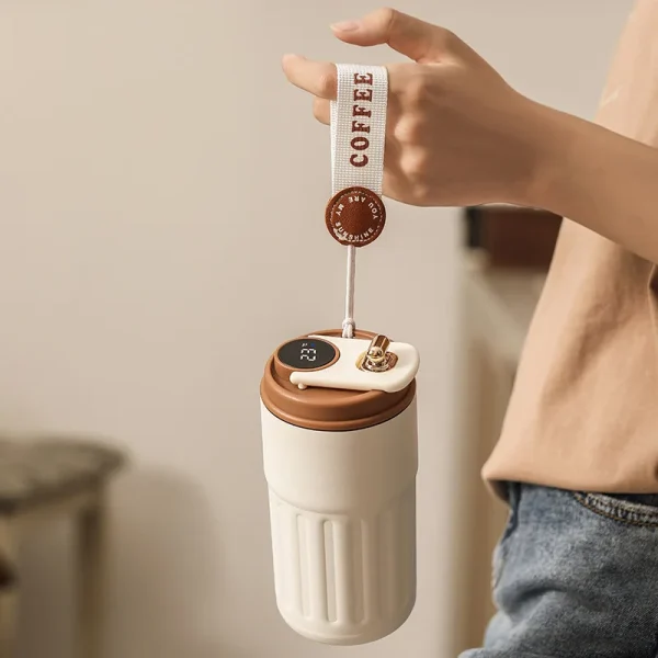450ml Thermos Bottle Smart Display Temperature 316 Stainless Steel Vacuum Cup Office Coffee Cup Business Portable Thermal Mug 6