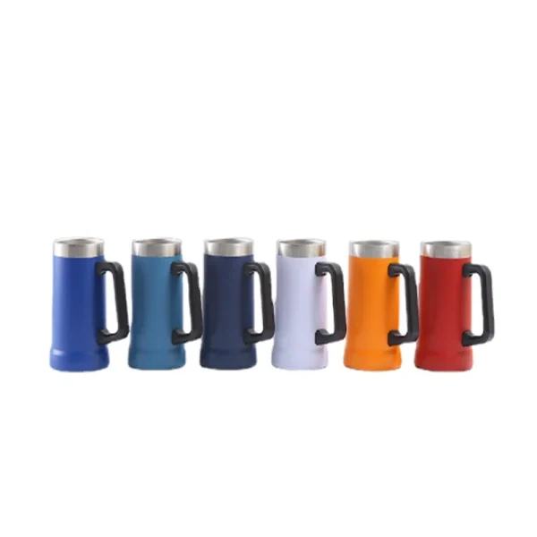 700ML Insulated Beer Stein Double Wall Insulation Stainless Steel Coffee Mug Thermal Tumbler Big Grip Shatterproof Drinking Cup 1