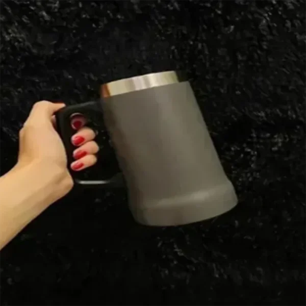 700ML Insulated Beer Stein Double Wall Insulation Stainless Steel Coffee Mug Thermal Tumbler Big Grip Shatterproof Drinking Cup 6