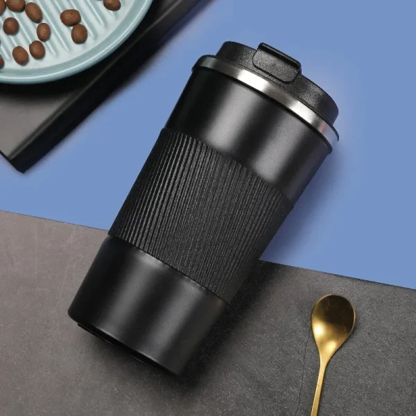 304 Stainless Steel Vacuum Insulated Coffee Tumbler Business Gift Set with Genuine Leather Case 12oz/16oz Travel Mug for Office 6