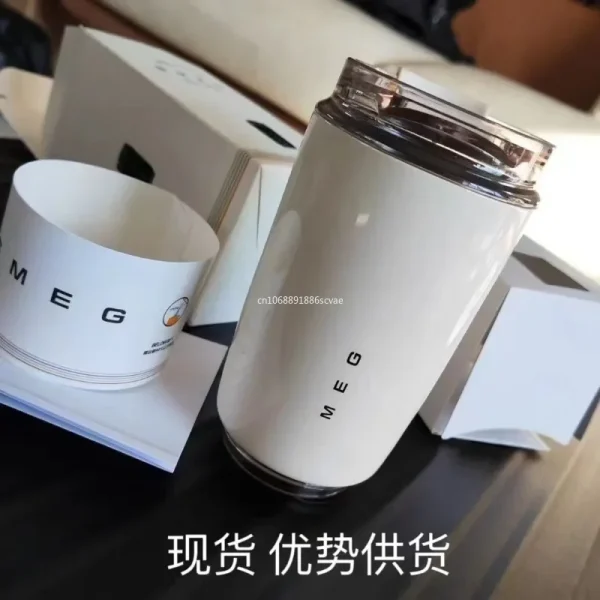 Tumbler Thermos Cup Milky White Coffee Mug Insulated Water Bottle Travel Stainless Steel Car Vacuum Flasks Drinking Kettle 귀여운물병 5