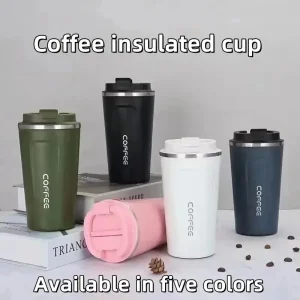 Thermo Cafe Coffee Mug Car Cup for Tea Water Coffee Double Thermos Mug Leak_Proof Travel ThermoStainless Steel 380/510ML 1